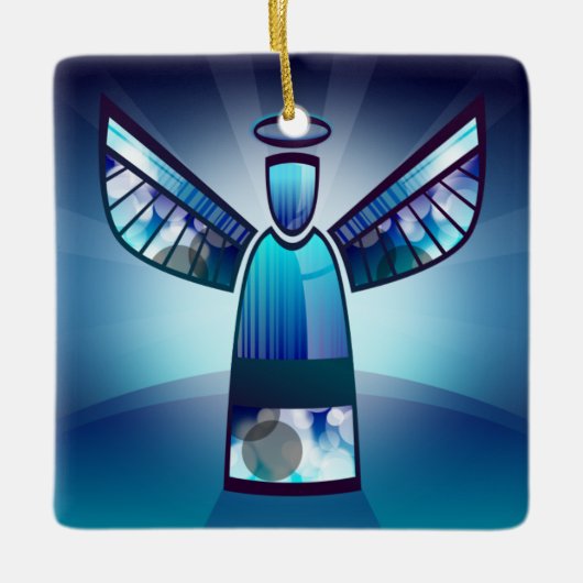 Stylisierter Blauer Engel Keramikornament (Vorderseite)