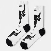 Stylisierter Bull-Sondertext Socken (Linkes Detail)