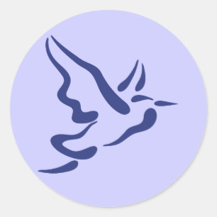 Stylisierter Heron in Flight Runder Aufkleber