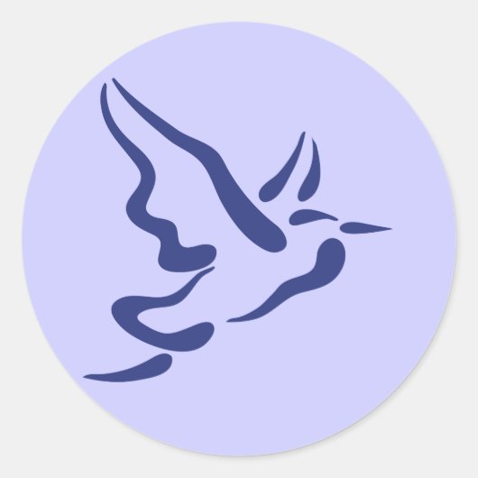 Stylisierter Heron in Flight Runder Aufkleber (Vorderseite)