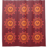 Stylisierter Sonnenduschvorhang für Monogramm Duschvorhang (Vorderseite)