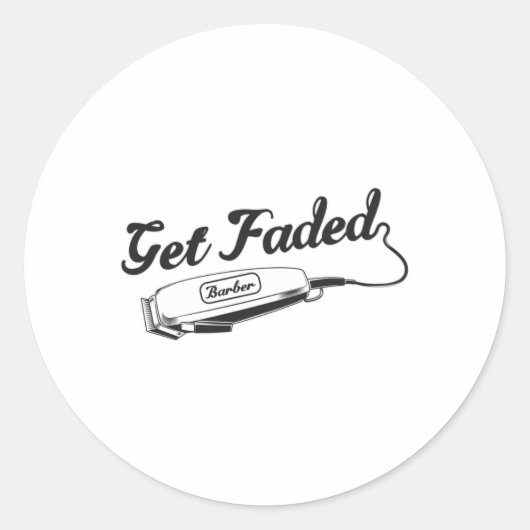 Stylist Barber Faded Friseur Geschenkidee Runder Aufkleber (Vorderseite)