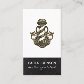 Stylist Barber Pole Ernennung Leather Visitenkarte