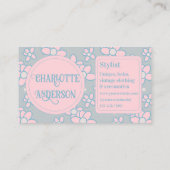 Stylist Boho Retro Floral Business Card Visitenkarte (Rückseite)