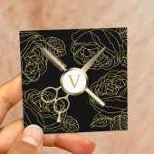 Stylist Botanisches Gold Schönheitssalon Quadratische Visitenkarte