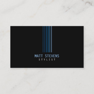 Stylist Business Card Blue Beams Visitenkarte