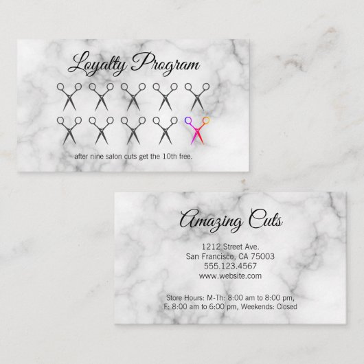 Stylist des Treueprogramms - Marmor Treuekarte (Vorne/Hinten)