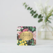 Stylist | Elegante Blume Quadratische Visitenkarte (Stehend Vorderseite)