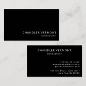 Stylist Elegantes Schwarzes Modernes Berufliches Visitenkarte (Vorne/Hinten)