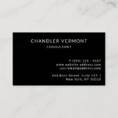 Stylist Elegantes Schwarzes Modernes Berufliches Visitenkarte (Rückseite)