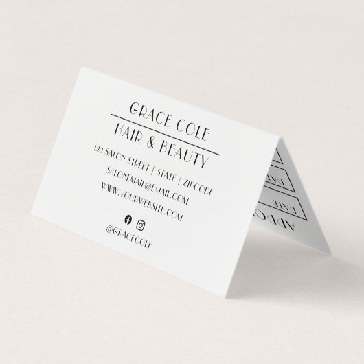 Stylist Erinnerung Schwarzer & Weißer Salon Ernenn Visitenkarten (Rückseite)