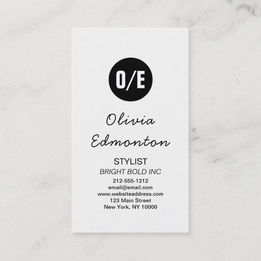 Stylist Fashion Foto Benutzerdefinierte Vorlage Mi Visitenkarte (Rückseite)