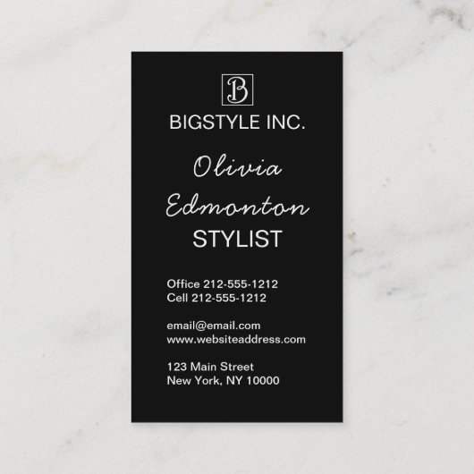 Stylist Fashion Foto Benutzerdefinierte Vorlage Sc Visitenkarte (Rückseite)