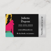 Stylist-Fensterscheibe für Mode-Designer Schwarz-w Visitenkarte (Rückseite)