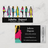 Stylist-Fensterscheibe für Mode-Designer Schwarz-w Visitenkarte (Vorne/Hinten)