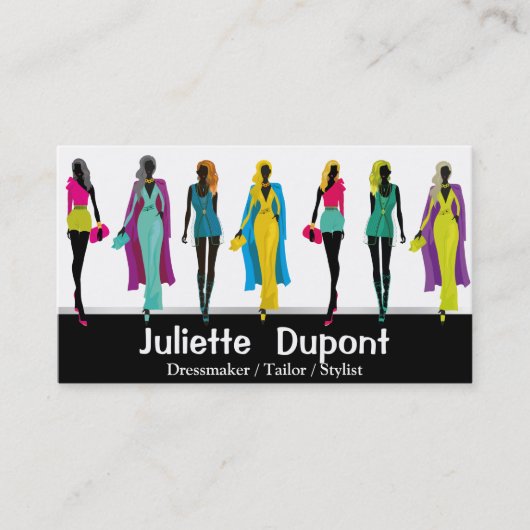 Stylist-Fensterscheibe für Mode-Designer Schwarz-w Visitenkarte (Vorderseite)