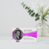 Stylist-Foto-Visitenkarte für Rosa und Grau Visitenkarte (Stehend Vorderseite)