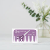 Stylist/Friseur lila Visitenkarte (Stehend Vorderseite)