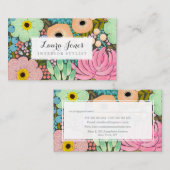 Stylist für Blumenbemalung Terminkarte (Vorne/Hinten)