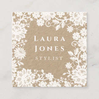 Stylist für den White Lace Kraft Square Terminkarte
