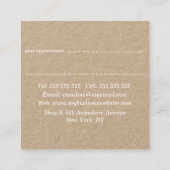 Stylist für den White Lace Kraft Square Terminkarte (Rückseite)