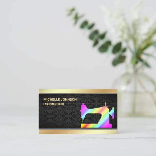 Stylist für die Fashion-Maschine mit Regenbogen-Go Visitenkarte (Stehend Vorderseite)