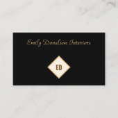 Stylist für Minimalistische Schwarz-Gold-Innenauss Visitenkarte (Vorderseite)