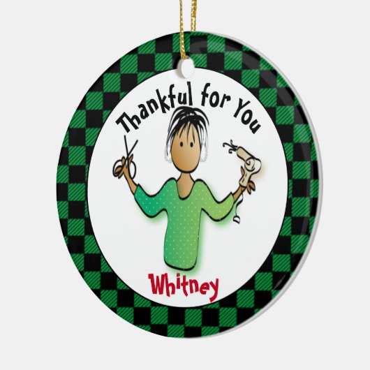 Stylist Geschenkidee - Friseursalon Gedeckte Gegen Keramik Ornament (Links)