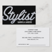Stylist | Glitzer Script (Terminkarte) Terminkarte (Vorne/Hinten)