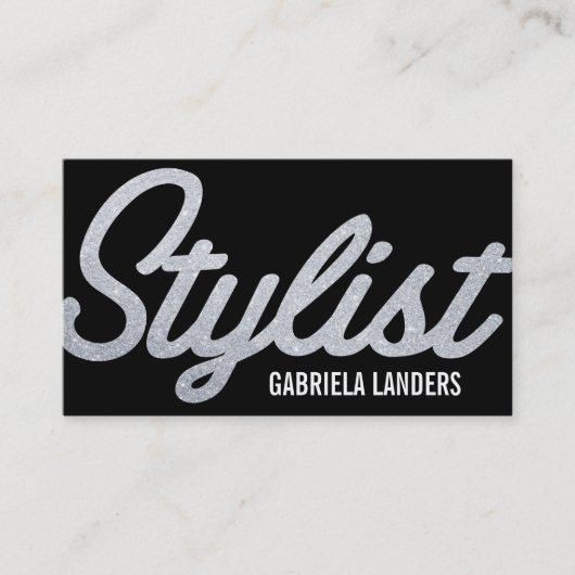 Stylist | Glitzer Script (Terminkarte) Terminkarte (Vorderseite)