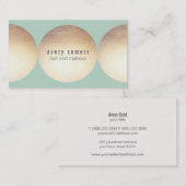 Stylist Gold Circle Light Türkis Visitenkarte (Vorne/Hinten)