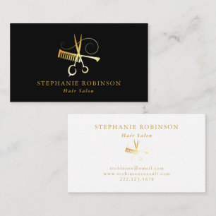 Stylist Gold Script Barber Shop Custom Visitenkarte