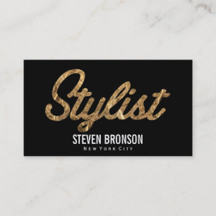 Stylist   Gold Script Visitenkarte
