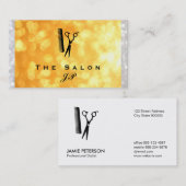 Stylist Gold und White Bokeh Visitenkarte (Vorne/Hinten)