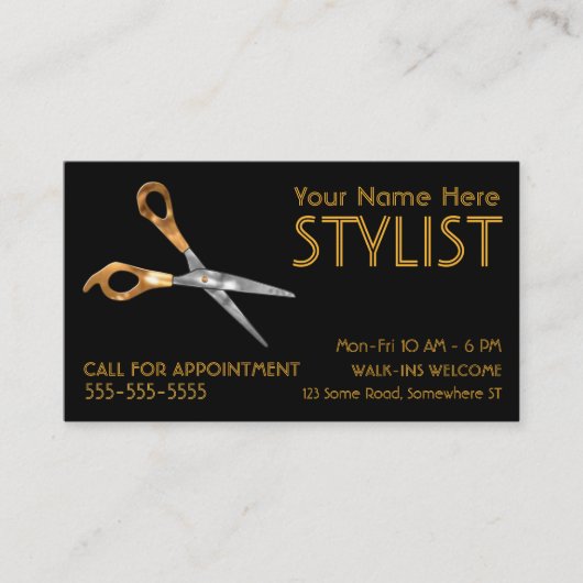 Stylist Gold Visitenkarte (Vorderseite)