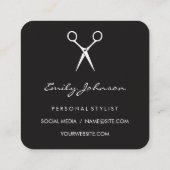 Stylist "Hair and Beauty" Quadratische Visitenkarte (Rückseite)
