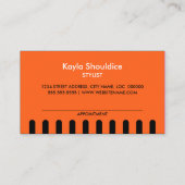 Stylist im Frisör mit Terminplan Orange Terminkarte (Rückseite)