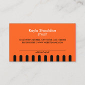 Stylist im Frisör mit Terminplan Orange Terminkarte (Rückseite)