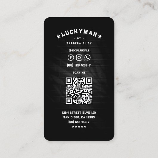 Stylist Klassik Schwarz-weiß Visitenkarte (Rückseite)