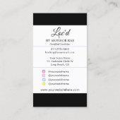 Stylist Loc Beauty Salon Visitenkarte (Rückseite)