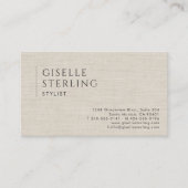 Stylist Luxury Neutral Linen QR Code Visitenkarte (Vorderseite)