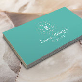 Stylist Monogram Türkis QR Code Visitenkarte