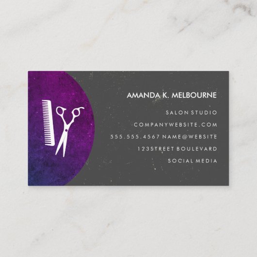 Stylist Monogramm mit texturierter Farbmethode Visitenkarte (Rückseite)