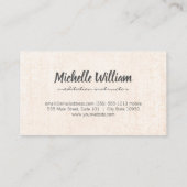 Stylist Naturmuster Fekklame Textur Visitenkarte (Rückseite)