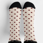 Stylist Niedlich Sweet Red Heart Muster Monogramm Socken (Oben)