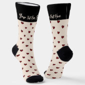 Stylist Niedlich Sweet Red Heart Muster Monogramm Socken (Gewinkelt)