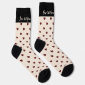 Stylist Niedlich Sweet Red Heart Muster Monogramm Socken (Rechts)