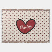 Stylist Niedliches Herzmuster Monogramm Personalis Decke (Vorderseite)
