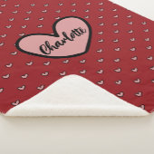 Stylist Niedliches Herzmuster Monogramm Personalis Sherpadecke (3/4)