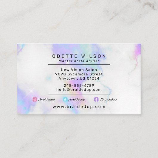 Stylist Pastel Clouds Visitenkarte (Rückseite)